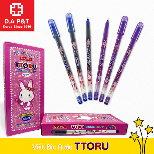 Hộp 12 cây viết gel Ttoru DA P&T cao cấp ngòi 0.4mm ( xanh, đỏ, tím, đen )