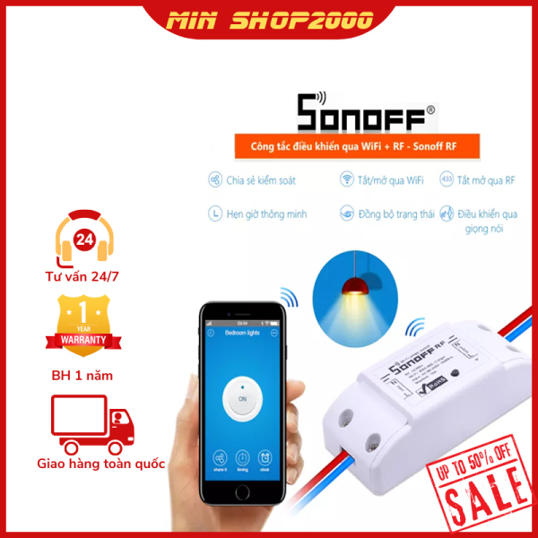 Bảng giá Công tắc wifi 10A/220V, công tắc điều khiển từ xa, công tắc thông minh, công tắc hẹn giờCông tắc thông minh Smart Switch SONOFF Basic điều khiển từ xa qua Wifi 3G 4G