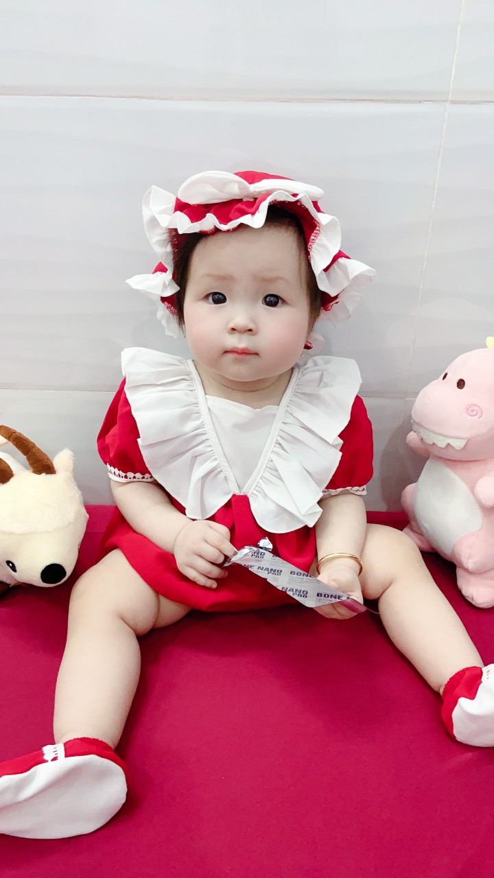 Bodysuit đỏ Tết cho bé gái sét 3 món size ss-13kg