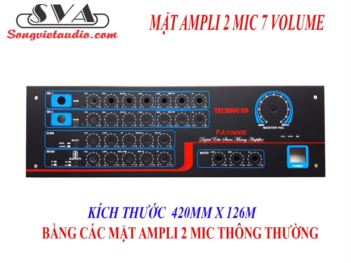 Mặt ampli mic 7 volume pa7000s