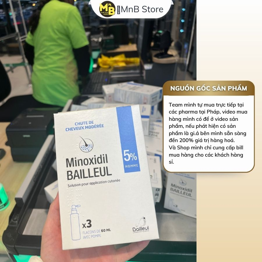 Xịt mọc tóc Minoxidil Bailleul 2% 5% 60ml