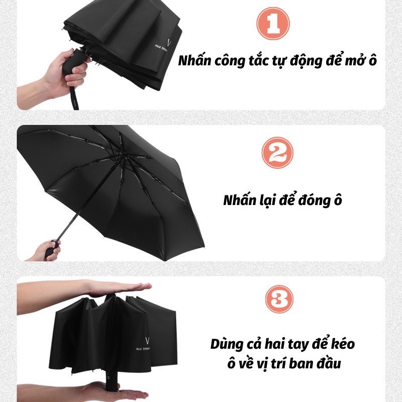 Ô Dù Chống Tia UV Tự Động Nút Bấm 2 Chiều