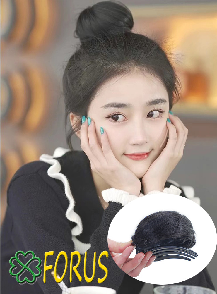 Tóc giả búi tròn củ tỏi z1 dạng kẹp 😍freeship😍 búi tóc giả kẹp xược sỉ 35k