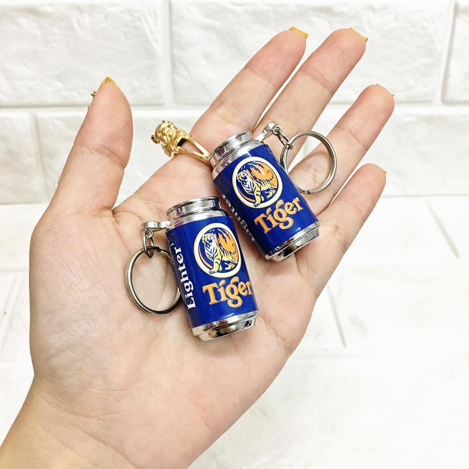 Bật Lửa - Móc Khoá Hình Lon Bia Cọp Vằn - (XÀI GAS)