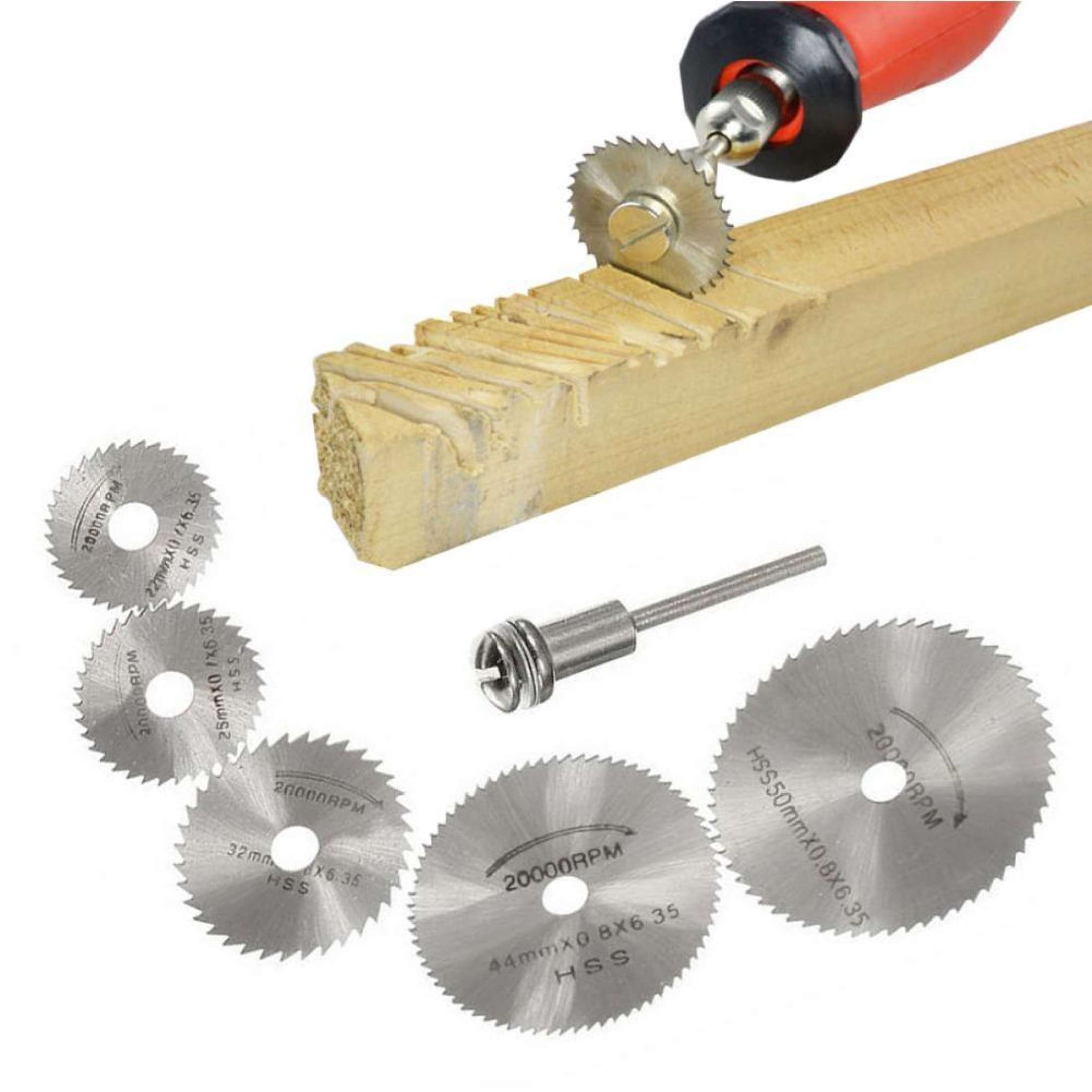 Bộ 6 lưỡi cưa mini hợp kim cao cấp kèm 1 trục
