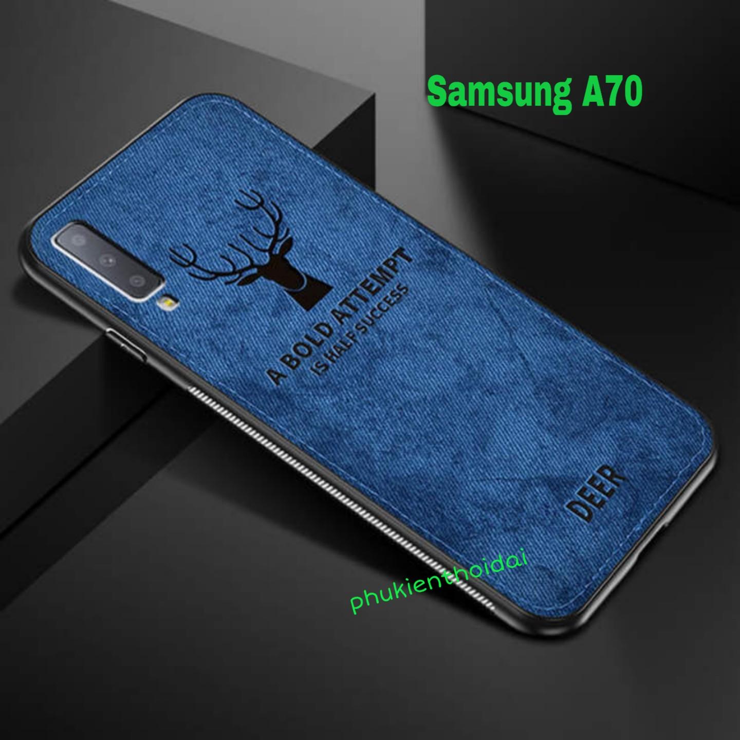 Ốp lưng Samsung Galaxy A70 vải mềm đầu hươu thời trang cao cấp