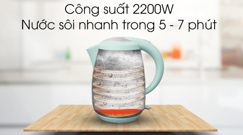 Bình siêu tốc Delites 1.7 lít ST17P01WG Xanh