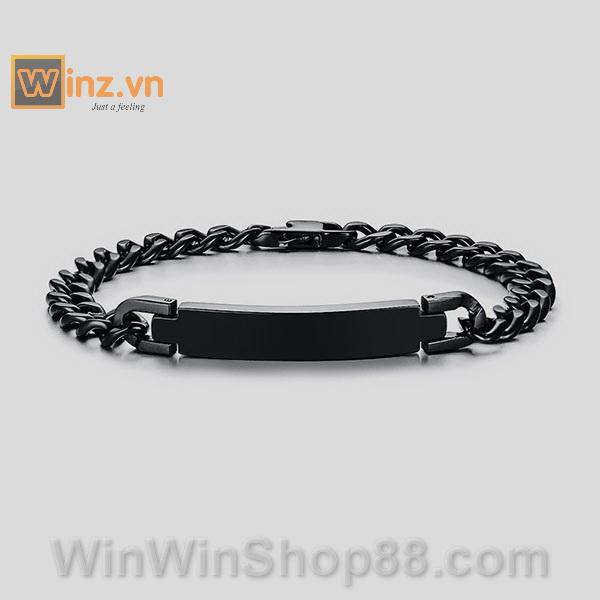 [FREESHIP MAX 15K][HCM]Lắc tay nam inox Hàn Quốc LT126 (Màu đen)