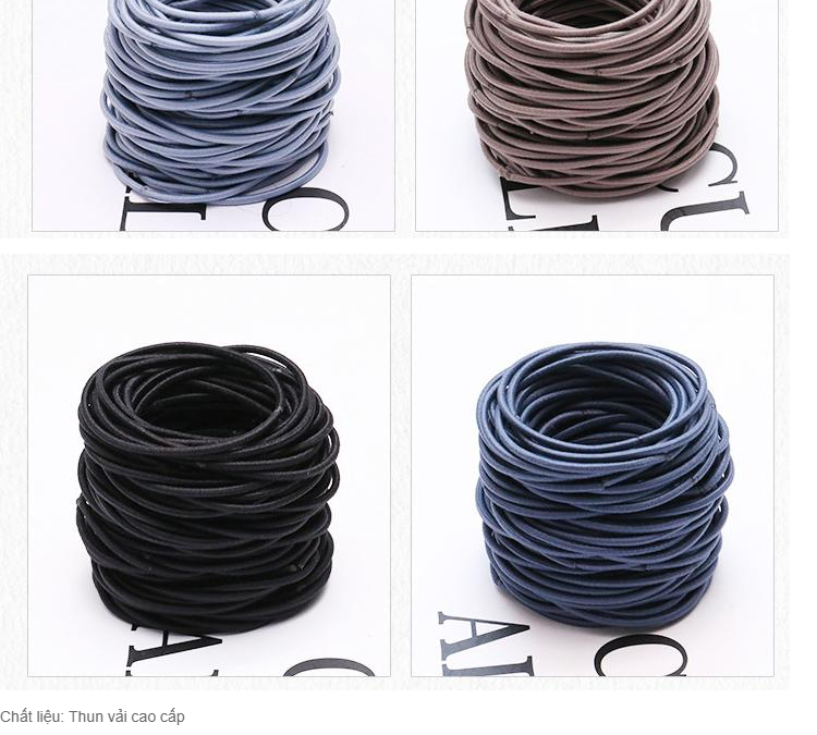 Combo 100 dây chun buộc tóc mix đủ màu ( Kèm hộp nhựa )