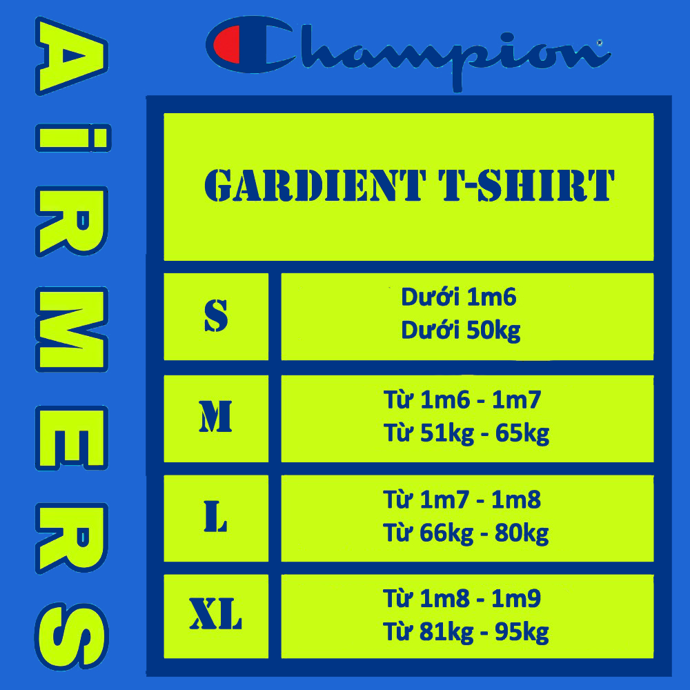 [Authentic] TShirt | Áo Thun Champion Logo CHUYỂN MÀU   - Gradient Script Logo - Unisex Nam/Nữ