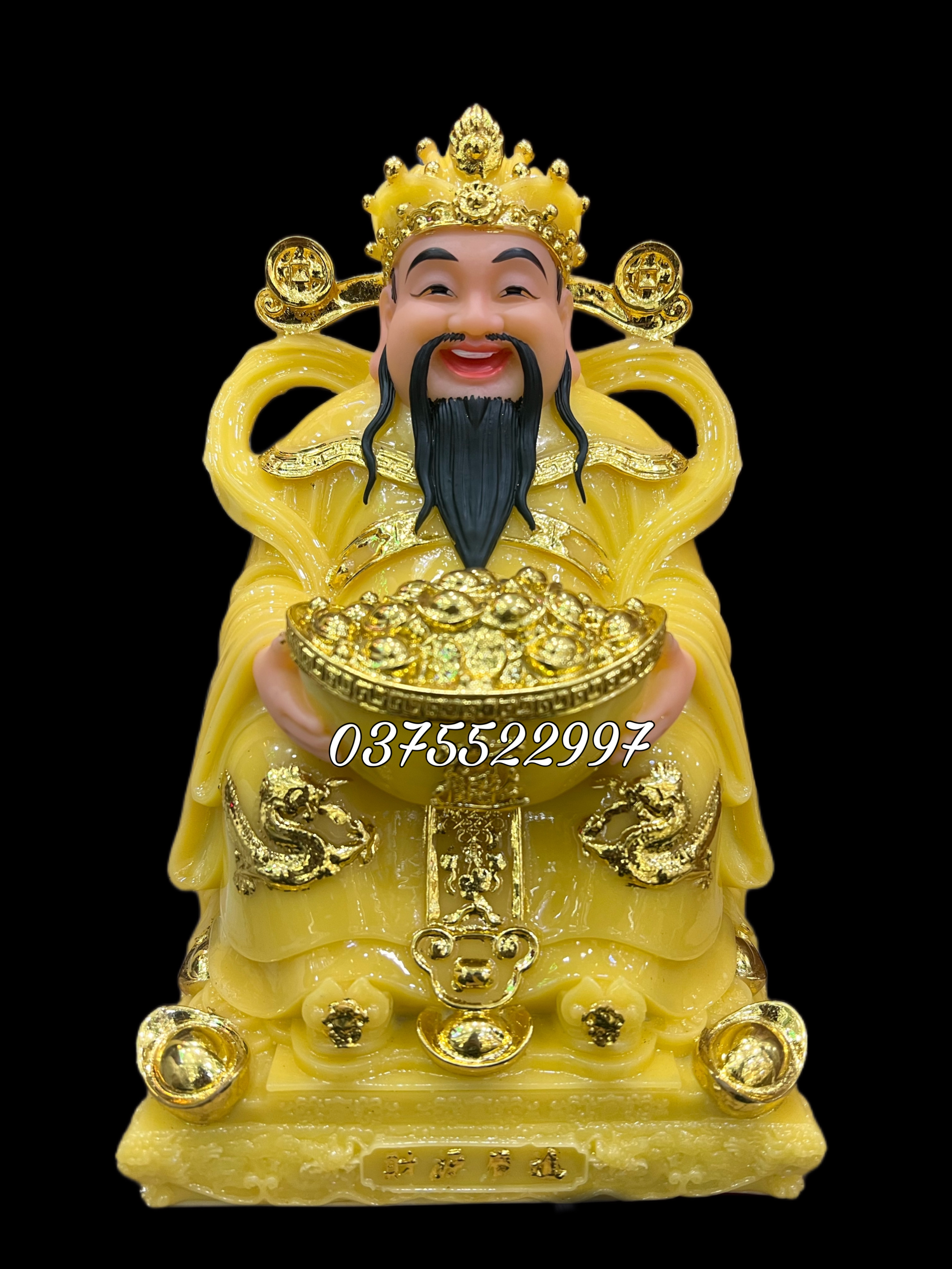 Tượng thần tiền đá 10 inch cao 25 cm, thần tiền đá