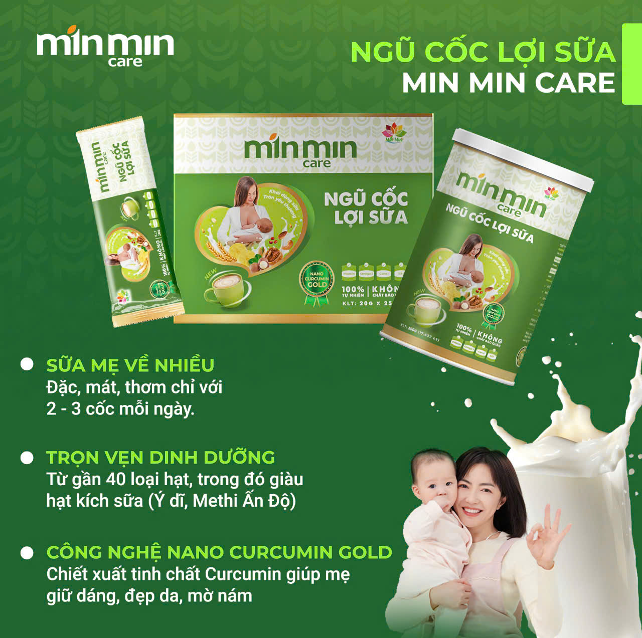 Ngũ cốc lợi sữa 38 loại hạt Min Min care