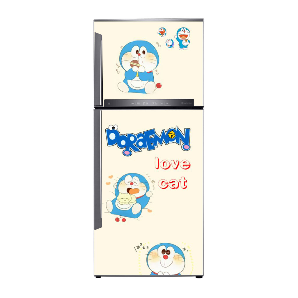 [HCM]Decal dán trang trí tủ lạnh Doraemon Mẫu 4
