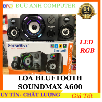 Loa vi tính soundmax a-600 2.1 / a600 hỗ trợ bluetooth, đọc thẻ nhớ , usb đèn led, bảo hành 12 tháng, chính hãng 100%