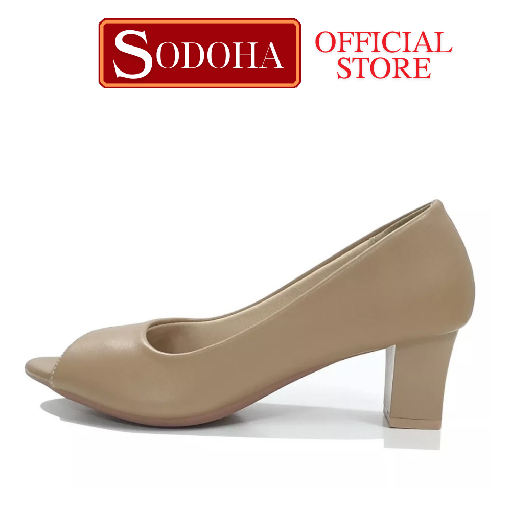 Giày Cao Gót Nữ Hở Mũi SODOHA HM7C đế cao 7cm