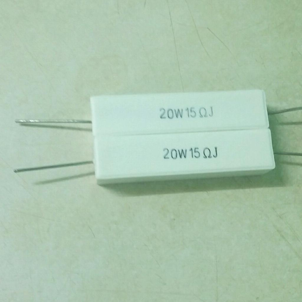 Điện trở sứ 20W15OHM 10 cái.