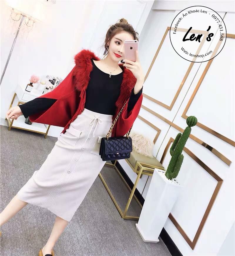 ÁO KHOÁC LEN CHOÀNG CỔ LÔNG