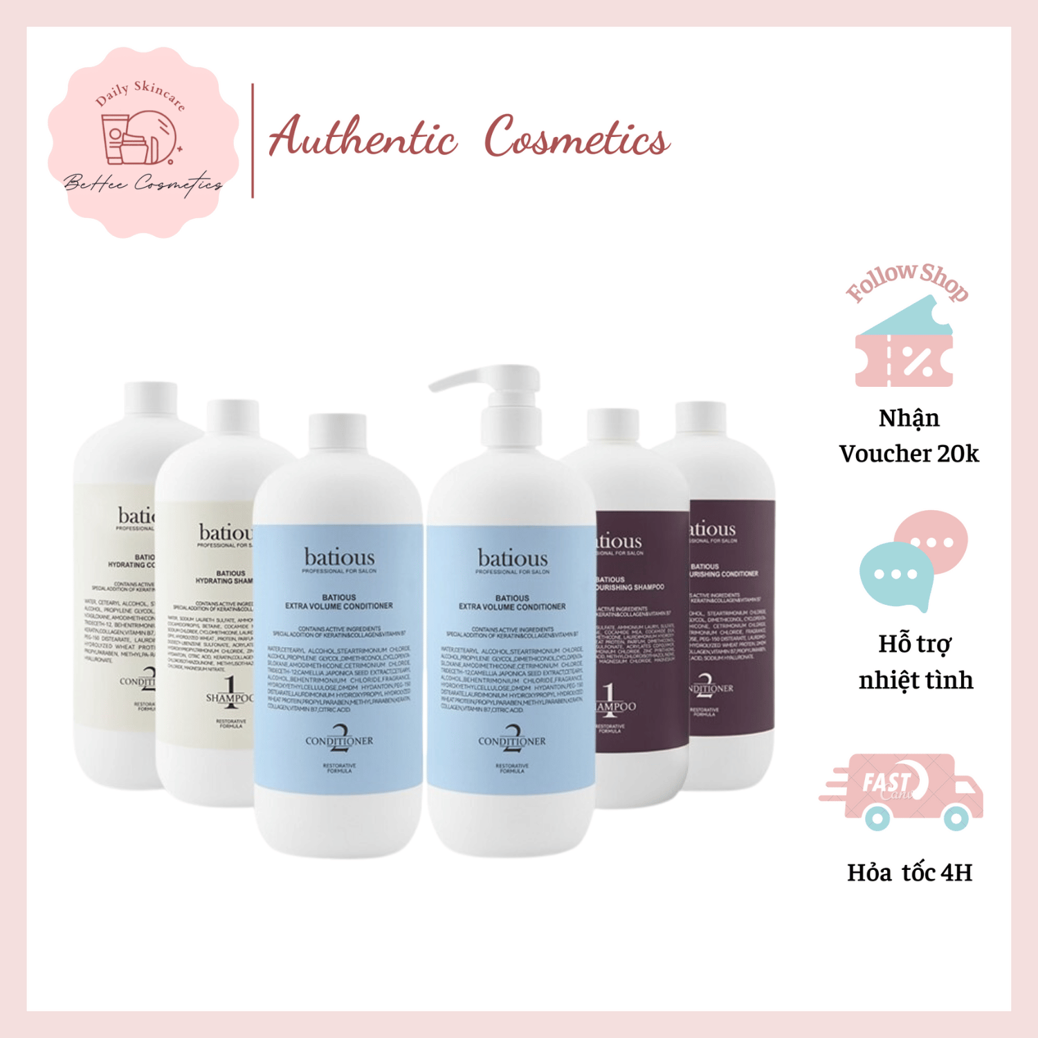 Bộ Gội Xả Batious Chăm Sóc Tóc Chuyên Sâu