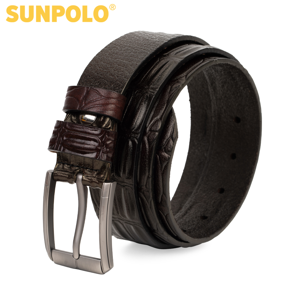 Thắt lưng nam da bò SUNPOLO khóa lỗ BSBK52