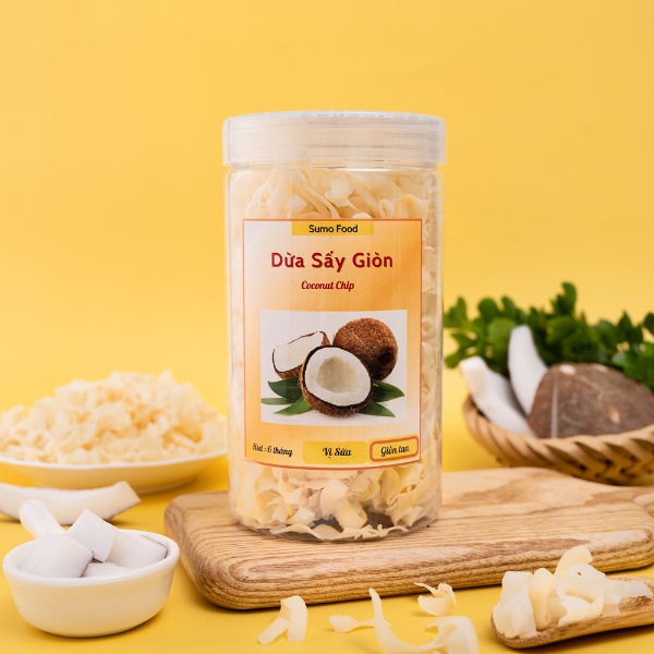 Dừa sấy lạnh cao cấp, giòn tan 500g