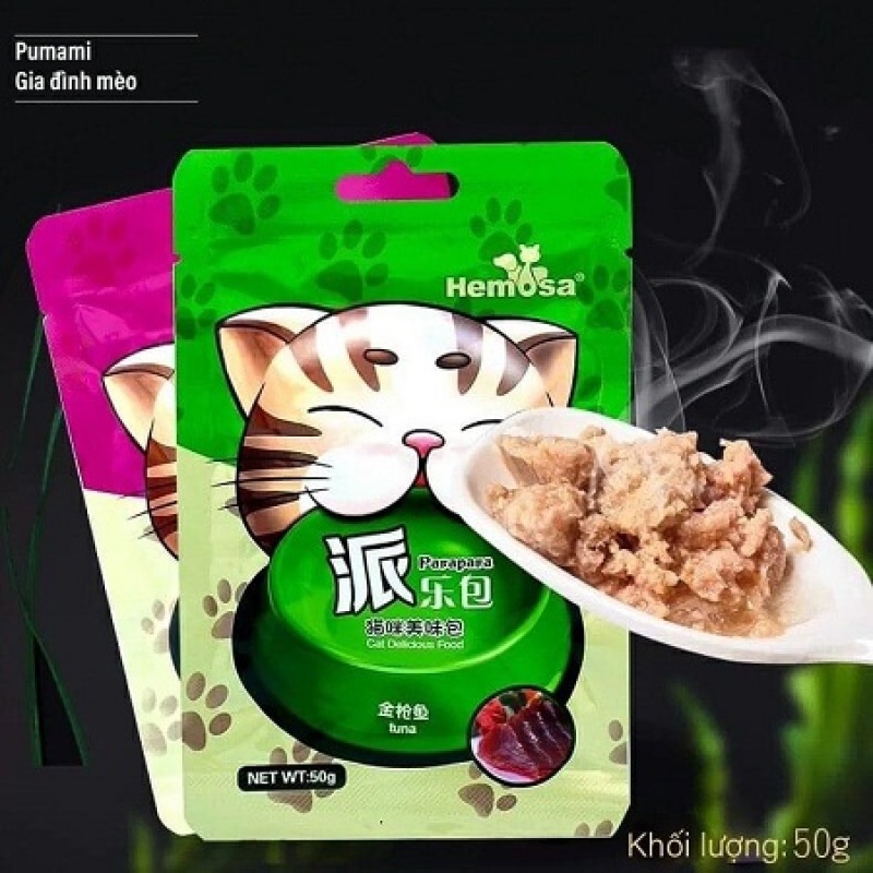 Thức Ăn Cho Mèo Cao Cấp Dạng Gói Patê Mềm Hemosa Nhiều Mùi Vị Thơm Ngon Bổ Dưỡng