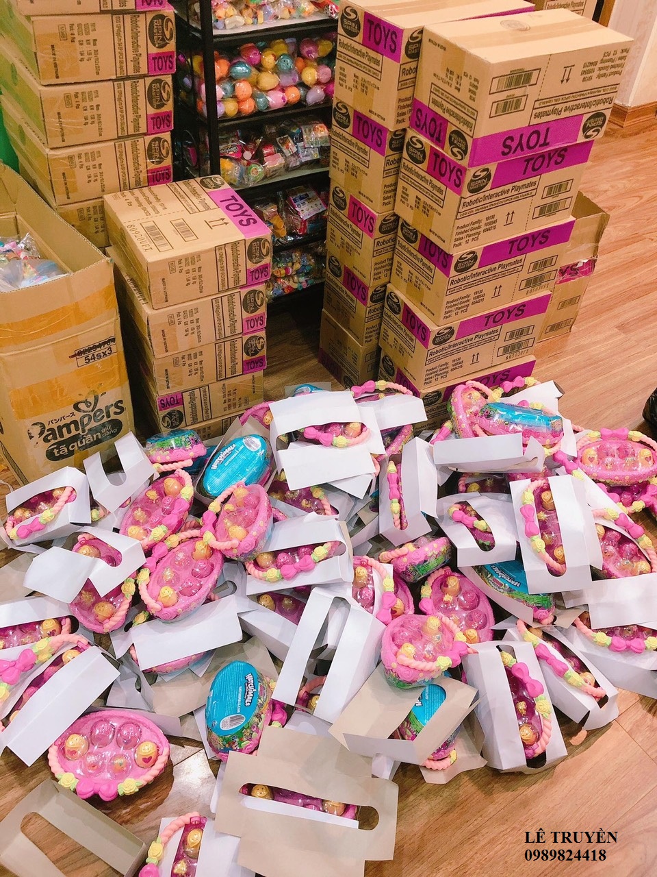 [HCM]Giỏ trứng Hatchimals hoa hồng