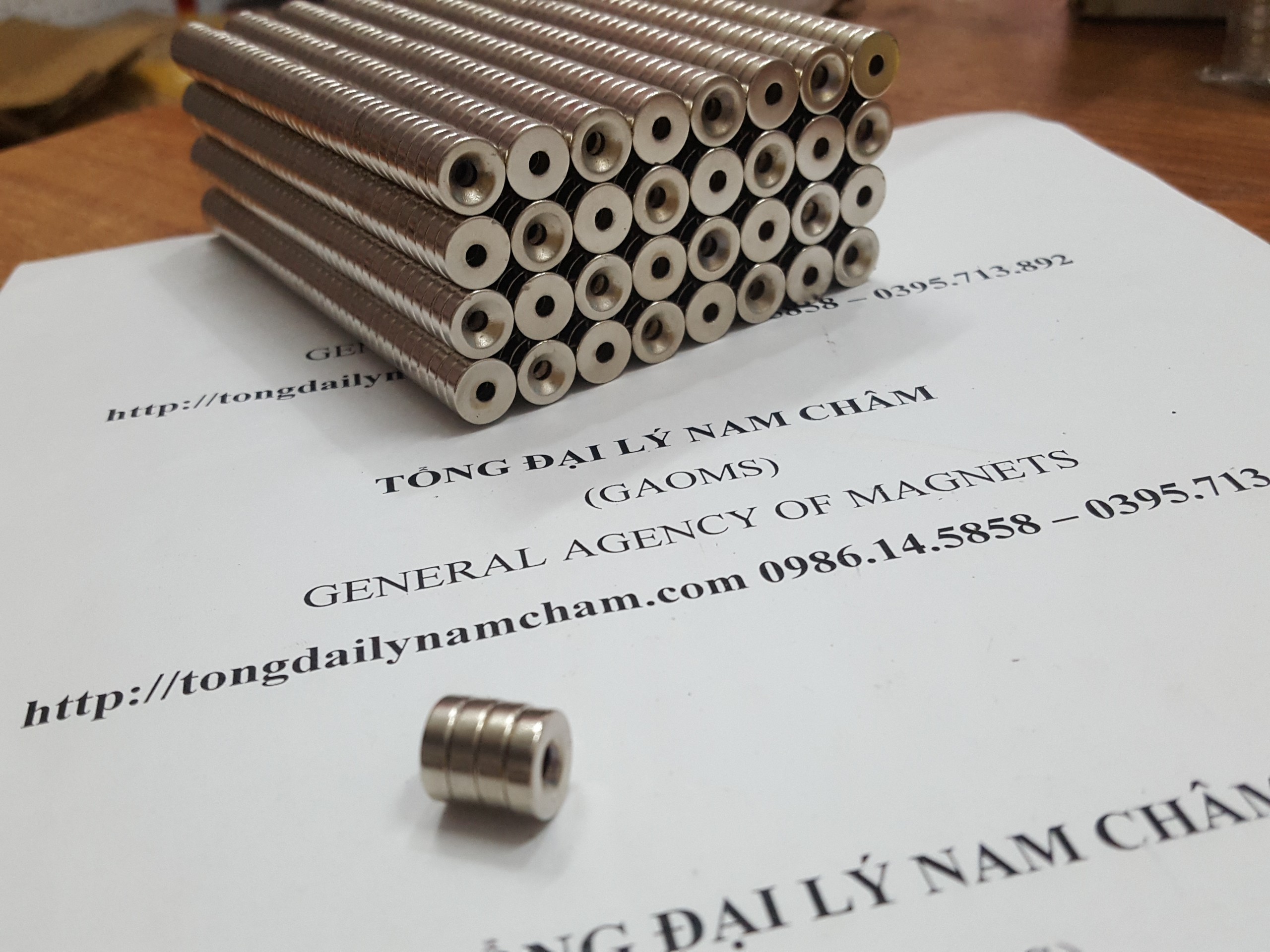 20 viên nam châm câu cá to- 10x3 lỗ 3mm
