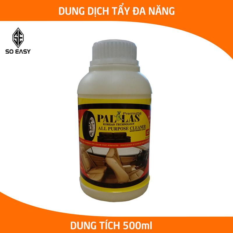 Dung dịch tẩy rửa đa năng Pallas 500ml, nước tẩy làm sạch nhanh ghế da, simili, nội thất xe, lốp xe hơi, ô tô, xe khách_P-0503