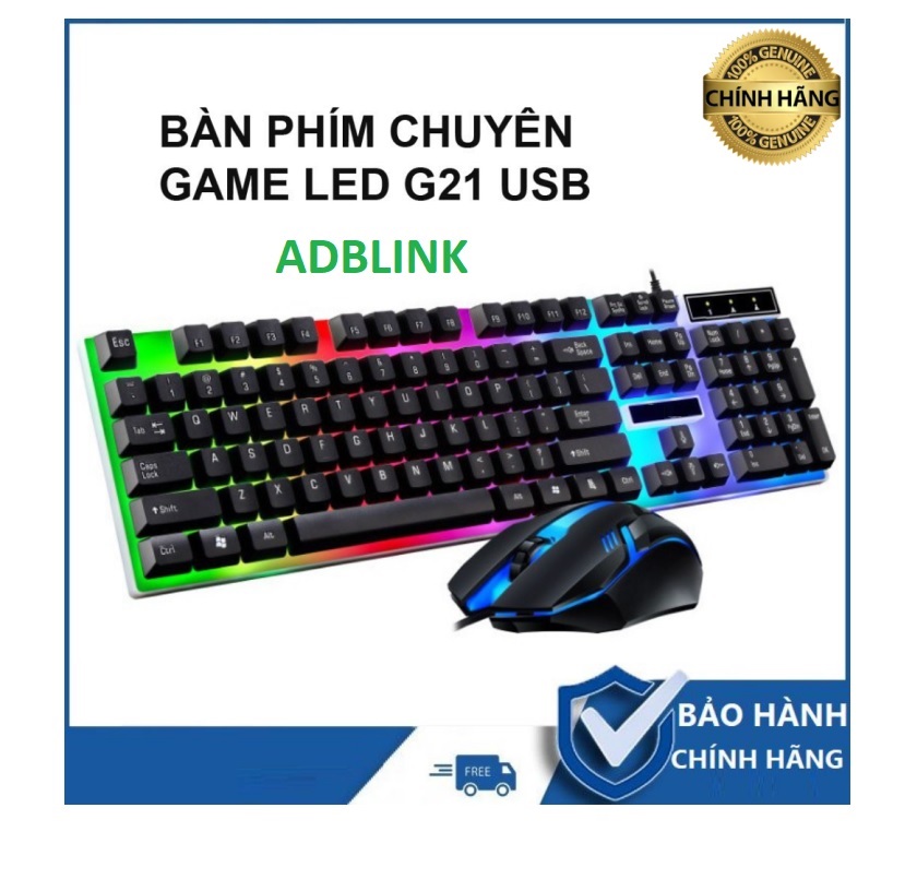 Bộ Bàn Phím Chuột Máy Tính Optical ADB Có Dây . Model : G21B Led