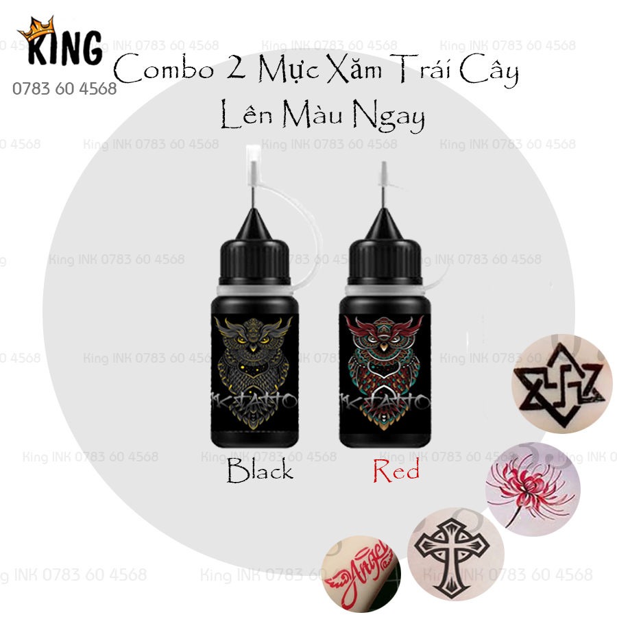 [hỗ trợ ship] Combo 2 Mực Xăm Tạm Thời Tặng 1 Khuôn