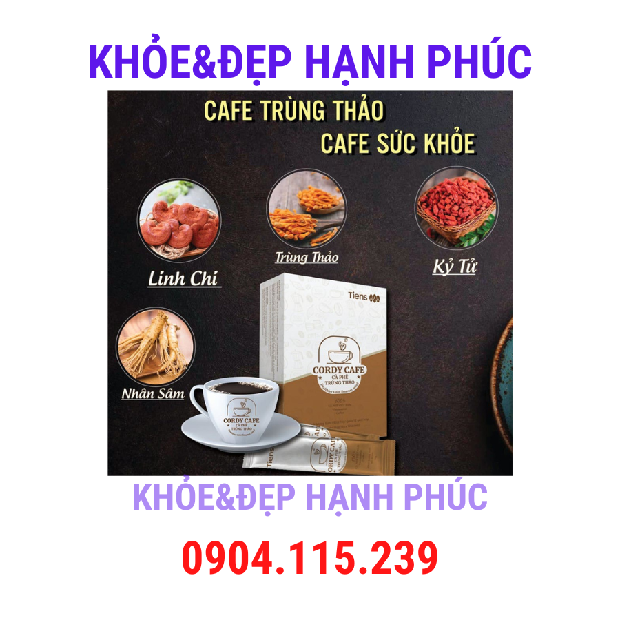 Cà phê Trùng thảo (Cordy Cafe) Thiên sư – 12 gói/hộp