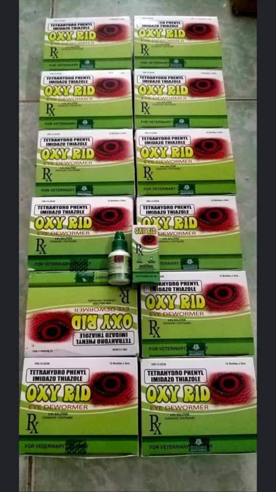 OXY RID TRI SÂU MẮT, GIUN MẮT CHO GÀ ĐÁ CHAI 5ML
