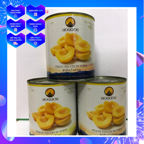 [HCM]Đào Ngâm Boddob Thái Lan 820g