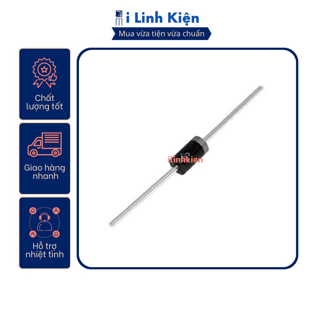 Diode 1N4007 1A 1000V thân to túi 10 con.