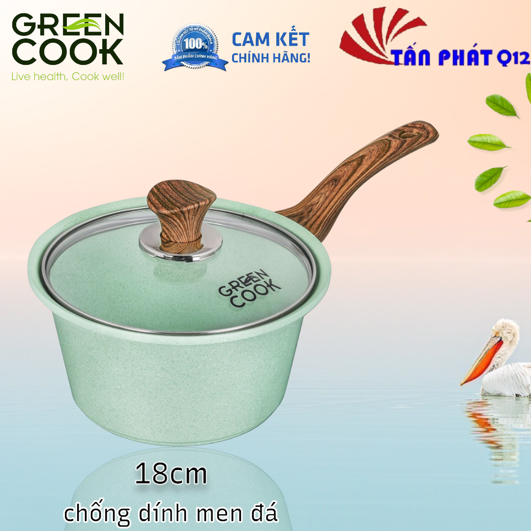[HCM]QUÁNH ĐÚC GREEN COOK 18CM (XANH NGỌC HOẶC HỒNG)
