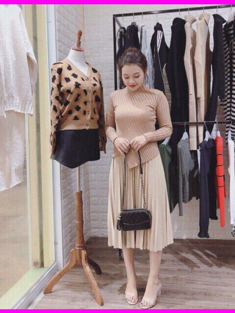 Chân váy xếp li dáng dài phiên bản hè_đông
