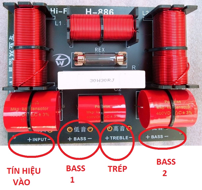 Mạch Phân Tần FUN Đôi Loa Sự Kiện H886 - Mạch Dùng Cho 2 bass 1 trép -