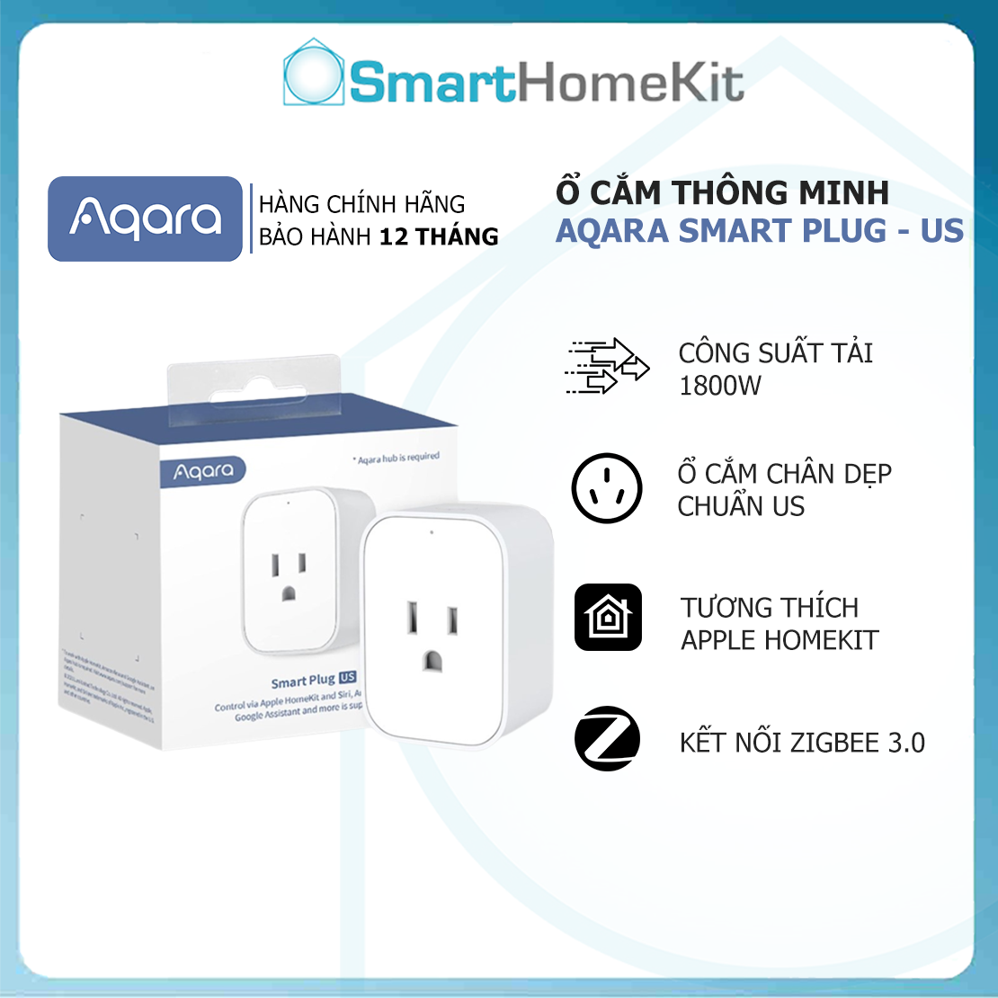 Aqara Smart Plug, REQUIRES AQARA HUB, Zigbee, with Energy Monitoring, Overload Protection, Scheduling and Voice Control, Works with Alexa, Google Assistant, IFTTT, and Apple HomeKit Compatible