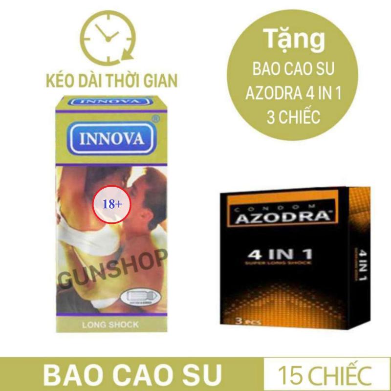 Combo 1 hộp Bao Cao Su Innova Vàng - Gân Gai-kéo dài thời gian Cực tốt tặng 1 hộp AZODRA 3C