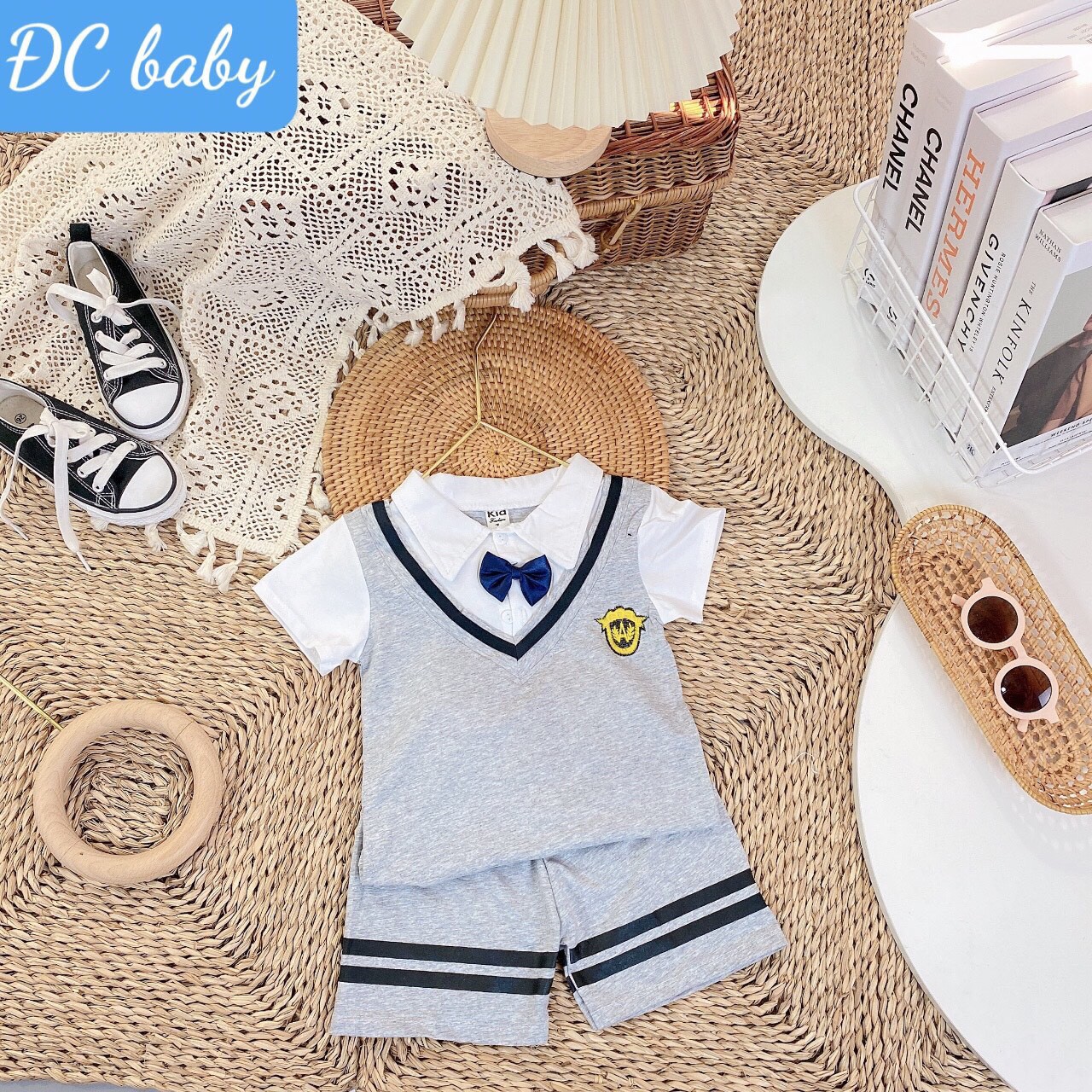 Sét công tử bé trai/Bộ cotton bé trai/Bộ phong cách cho bé