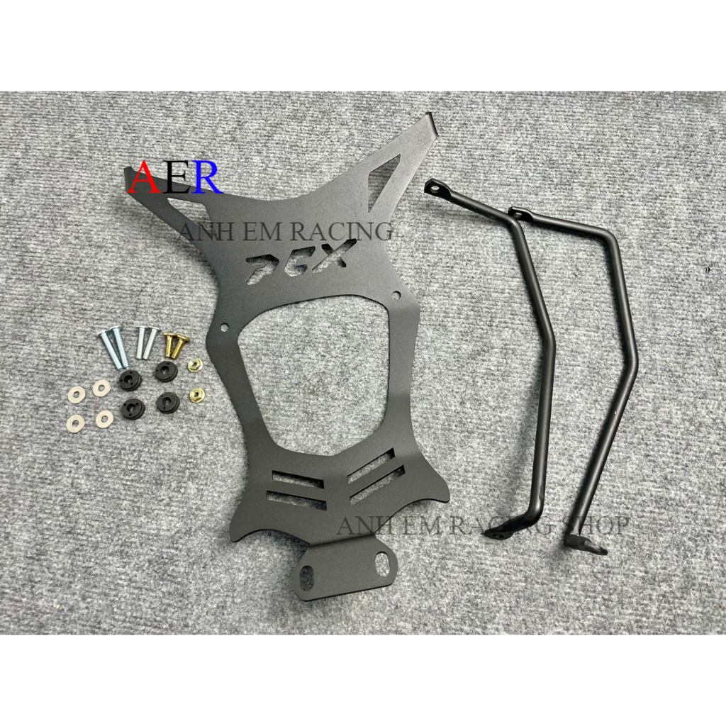 Phụ kiện trang trí PCX 160 - CNC gồm baga bảo vệ sắt được cắt cnc sơn tĩnh điện