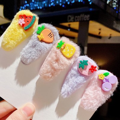 [HCM]Set 5 kẹp tóc lông nhung cho bé siêu xinh phong cách tiểu thư