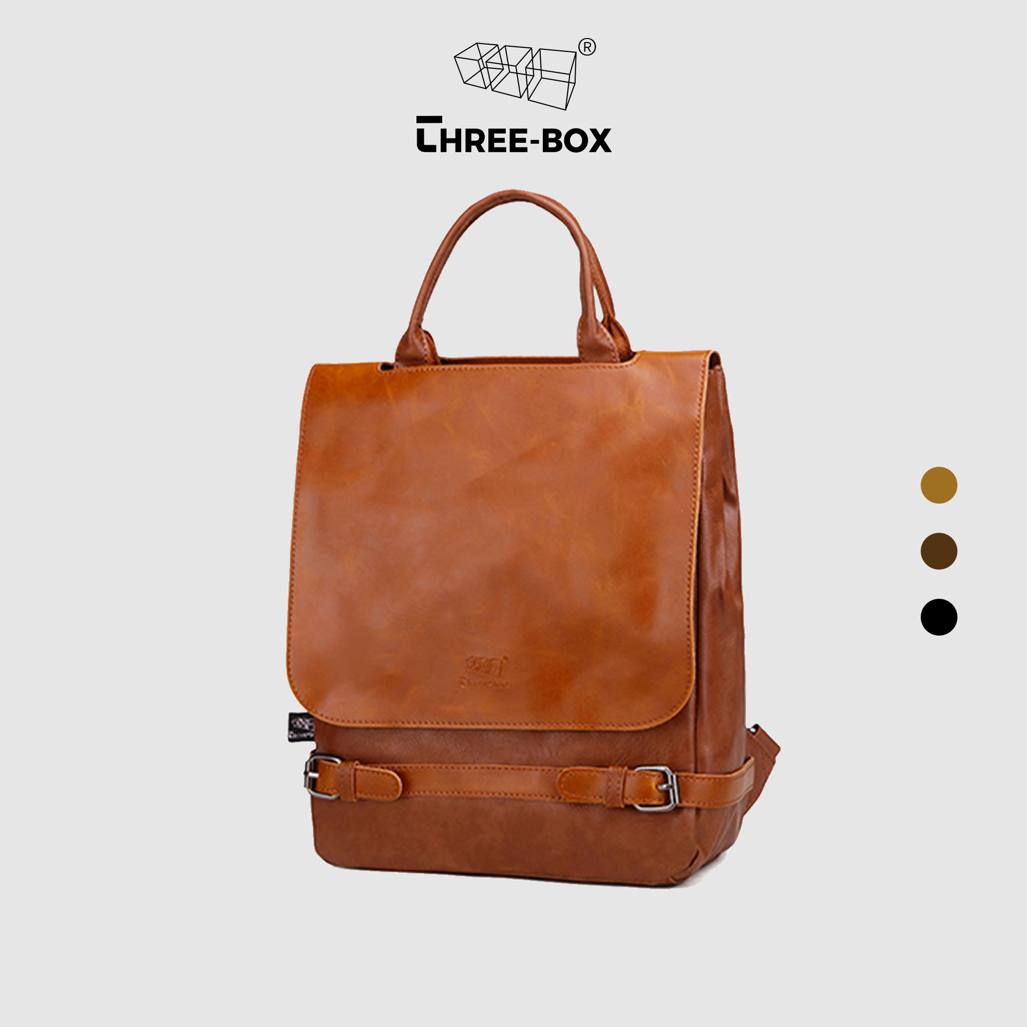 Balo da unisex có quai xách thương hiệu Three-Box - BL8009