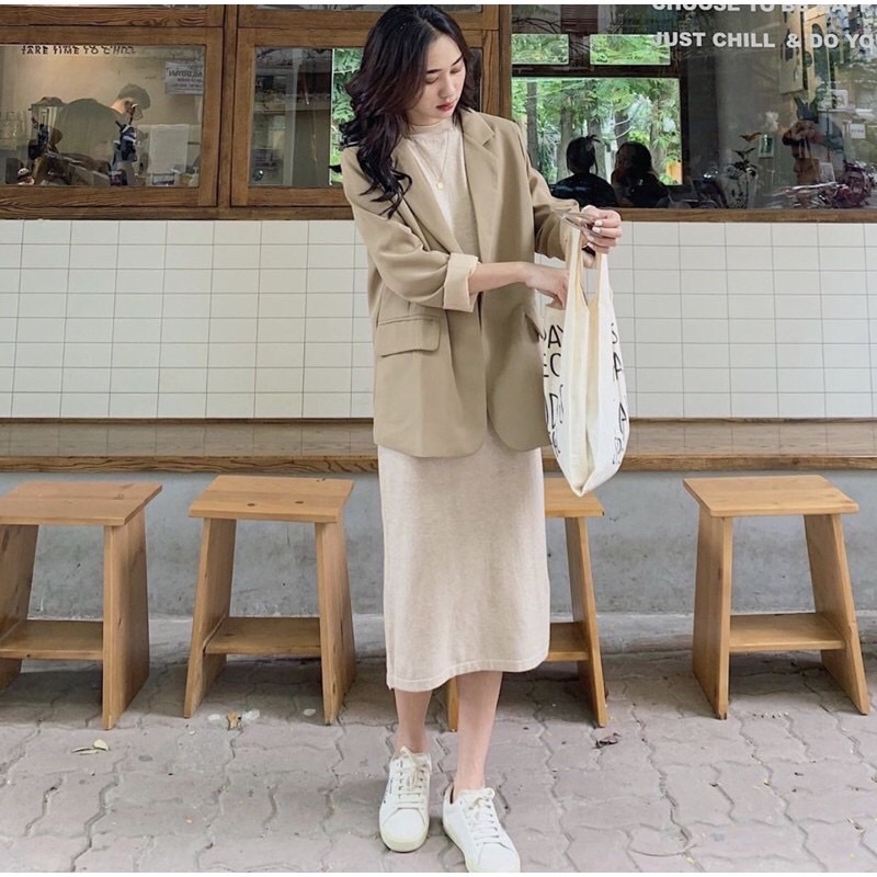 ÁO BLAZER MÀU XANH BƠ HOT HIT (hình thật shop chụp/sẵn)