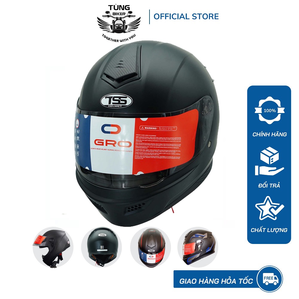 Mũ bảo hiểm FullFace GRO 1 Lớp Kính Chính hãng Cao Cấp TSS