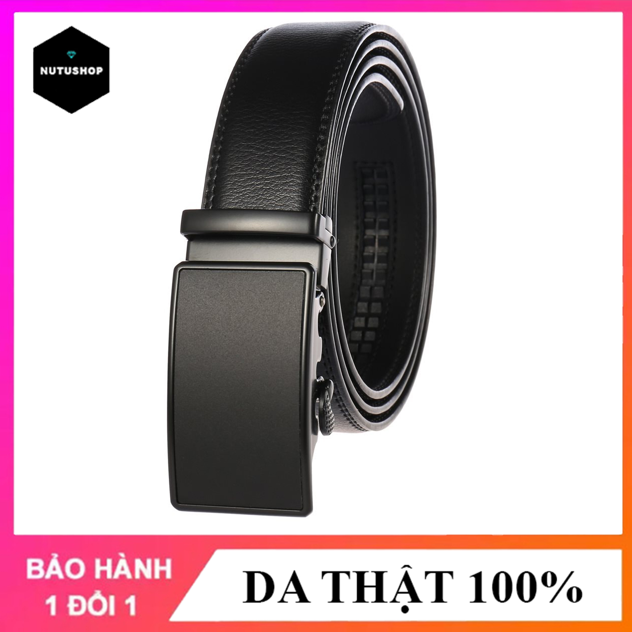 Thắt lưng nam dây nịt nam da bò khóa tự động hàng cao cấp NT203