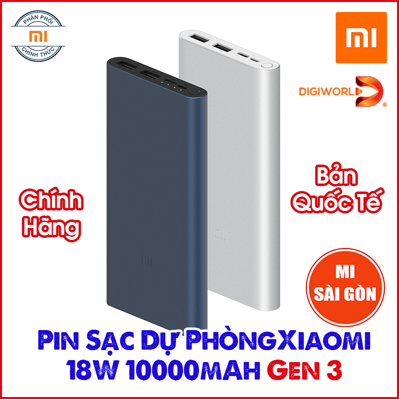 Pin Sạc Dự Phòng Xiaomi 18W 10000mAh Gen 3 - Digiworld phân phối