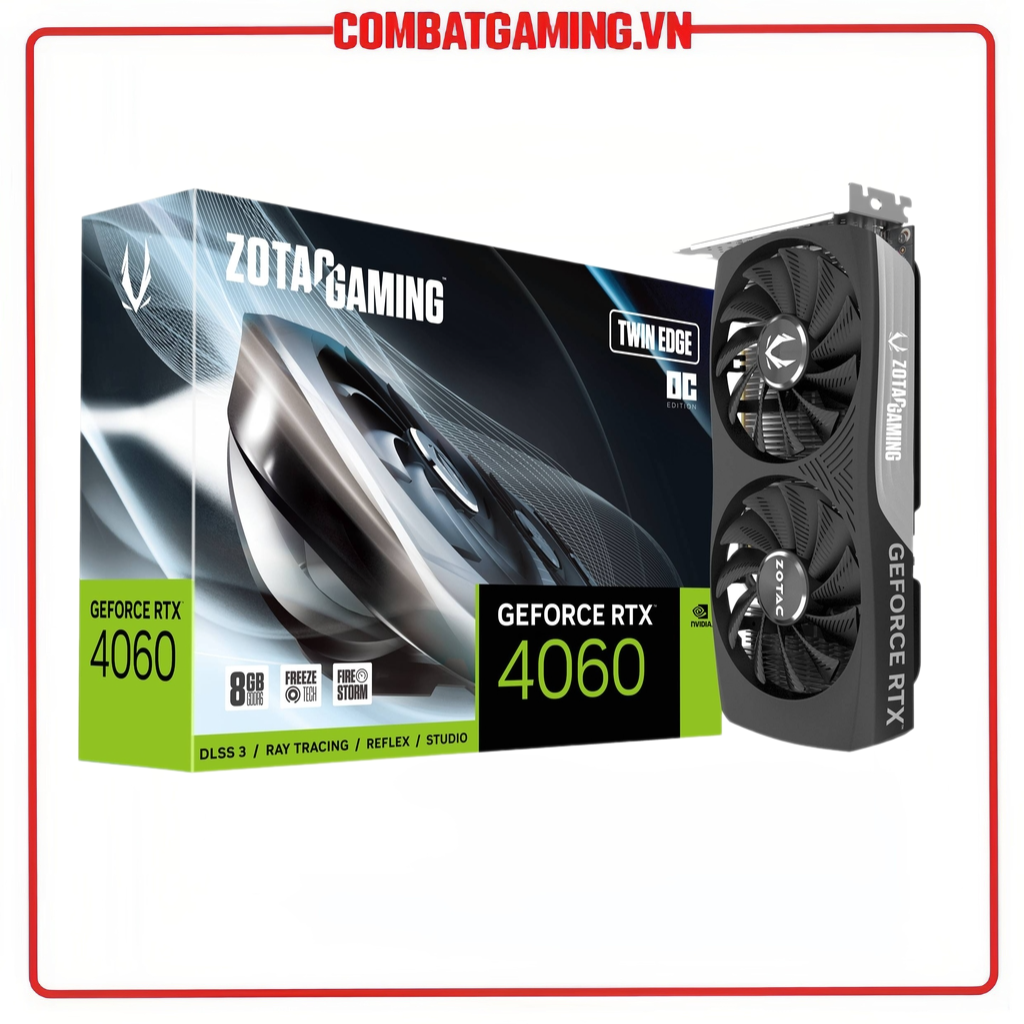 Zotac geforce rtx 4060 8gb twin edge oc black white edition & solo authentic graphics card