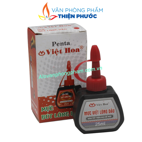 Mực lông dầu Penta 25ml 3 màu xanh đỏ đen THIỆN PHƯỚC