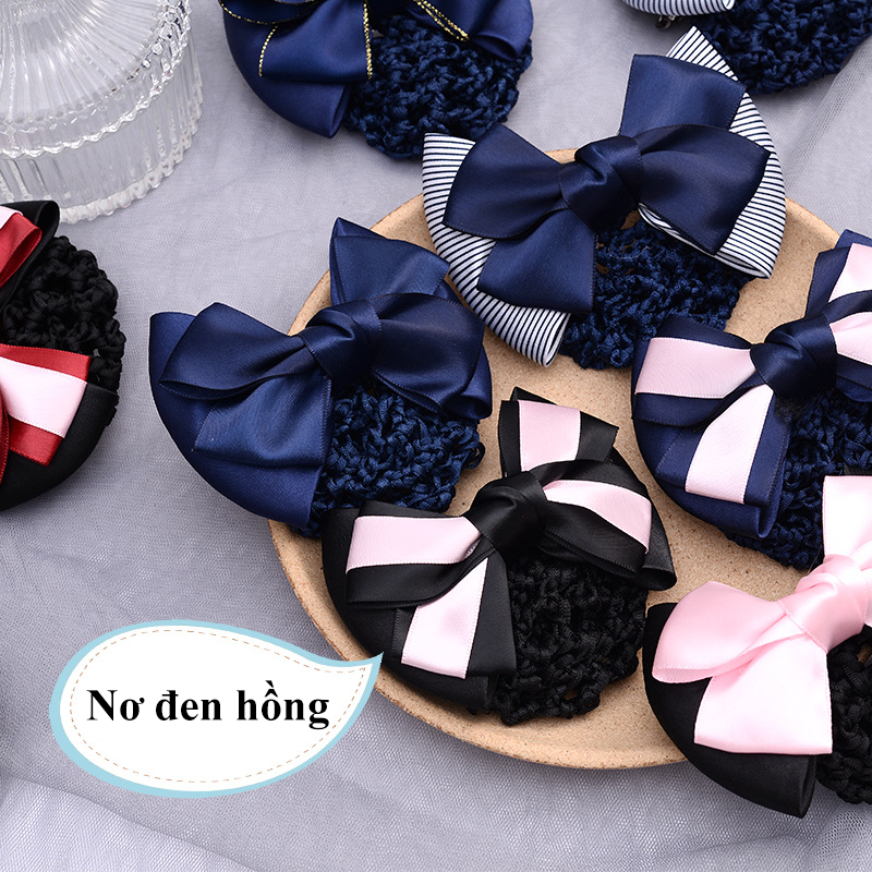 Búi tóc lưới hình nơ 😍FREESHIP😍 lưới búi tóc hình nơ, búi tóc lưới